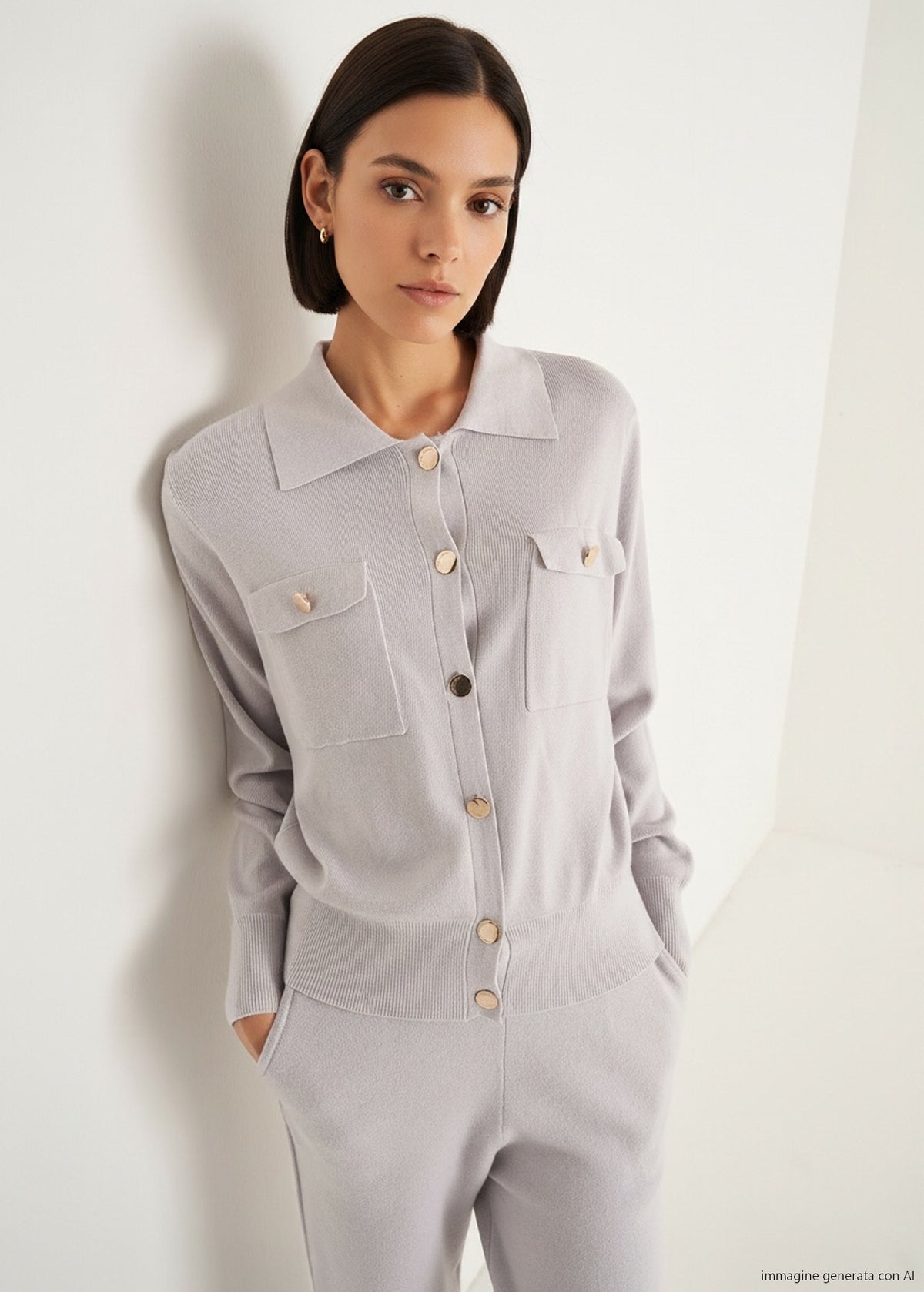 Cardigan Camilla con collo baby