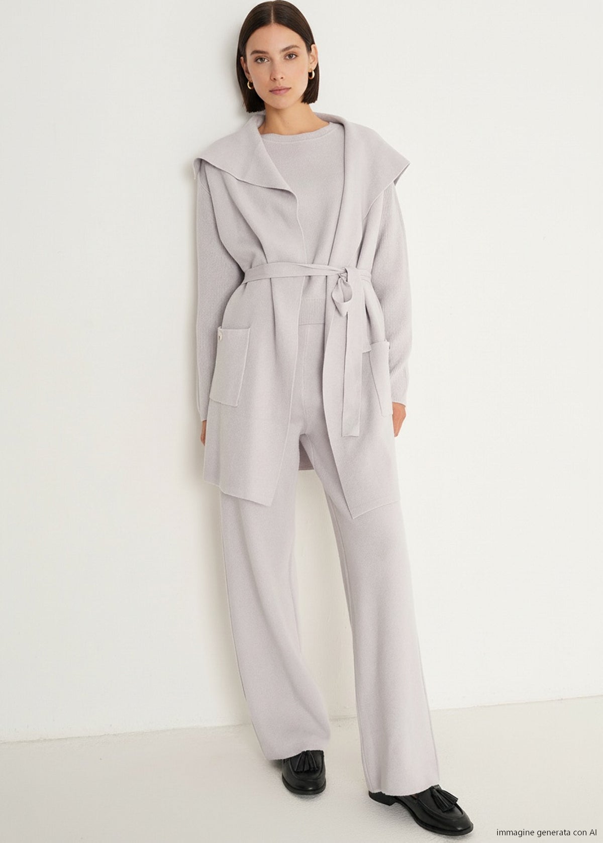 Cardigan Clotilde con collo a scialle