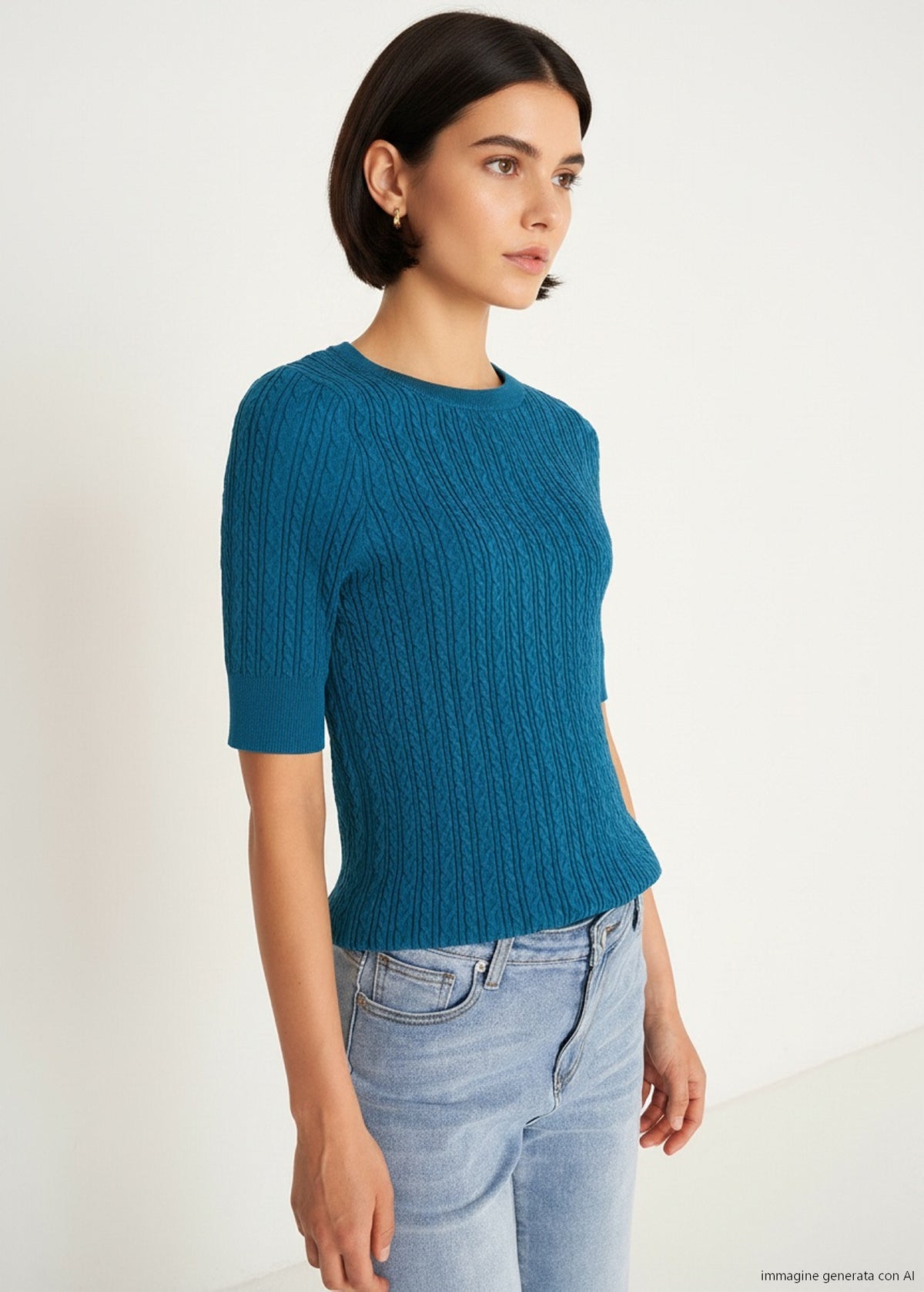 Maglia Marcel con lavorazione a treccia