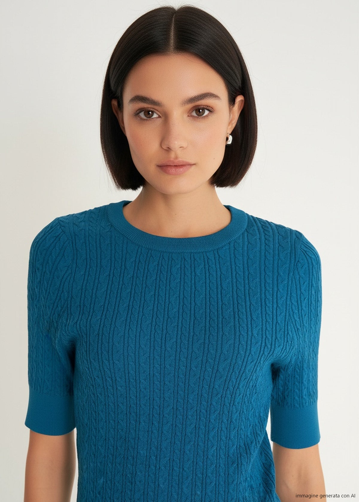 Maglia Marcel con lavorazione a treccia