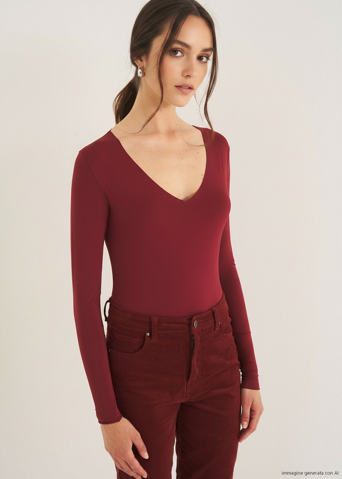 T-shirt Sara con scollo a V