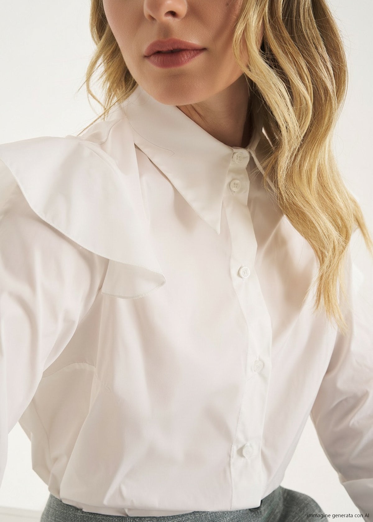 Camicia Carola in taffetà con rouches