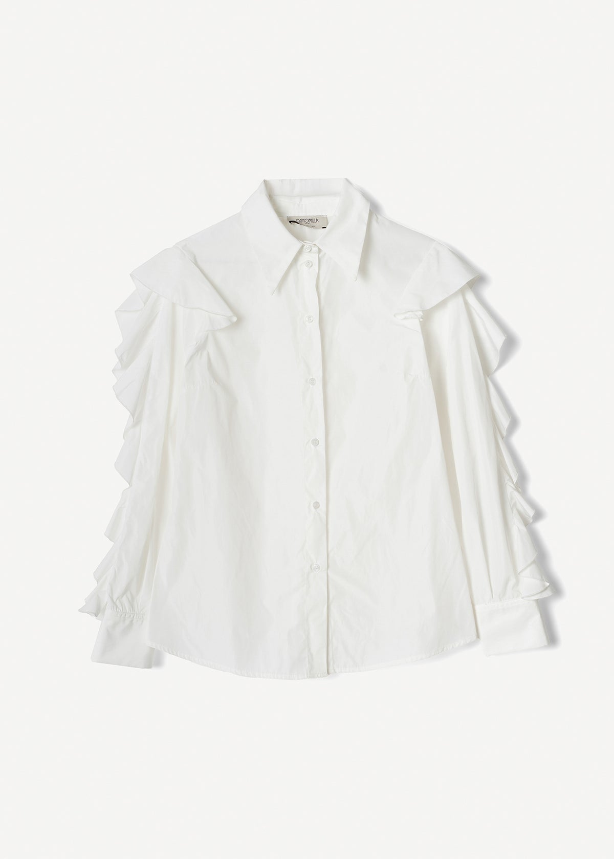 Camicia Carola in taffetà con rouches