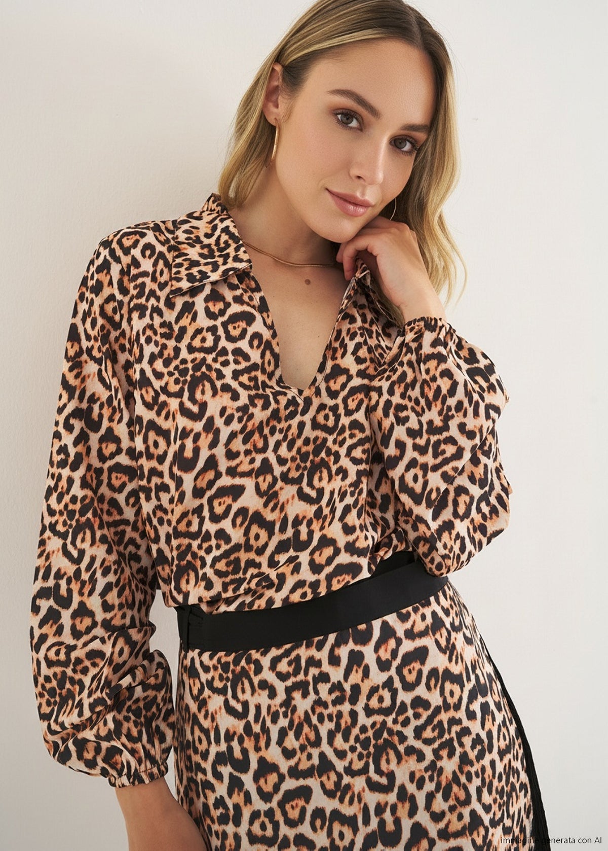Blusa Brigida stampata con colletto