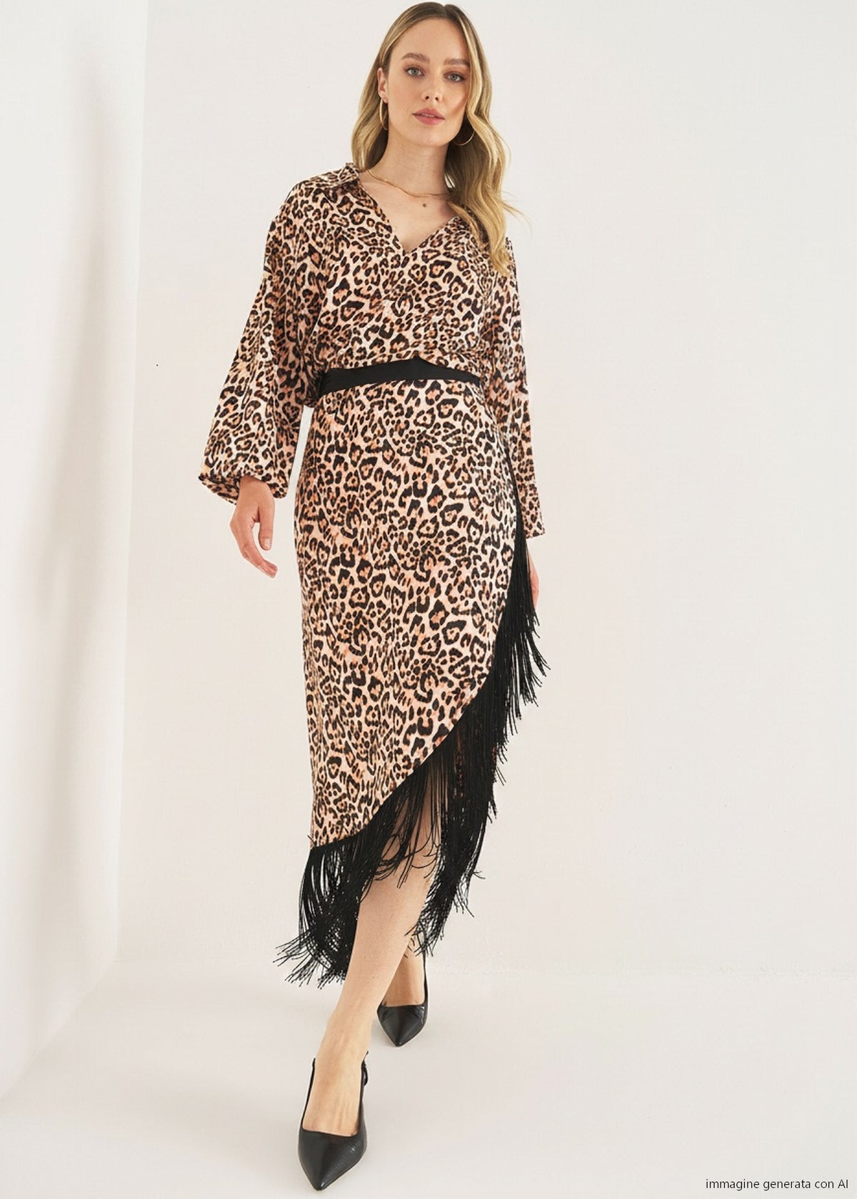 Blusa Brigida stampata con colletto