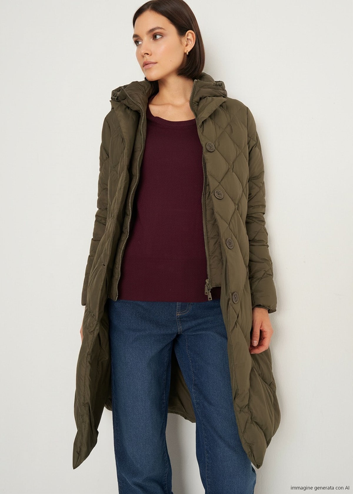 Piumino Pat trapuntato a rombi con gilet staccabil