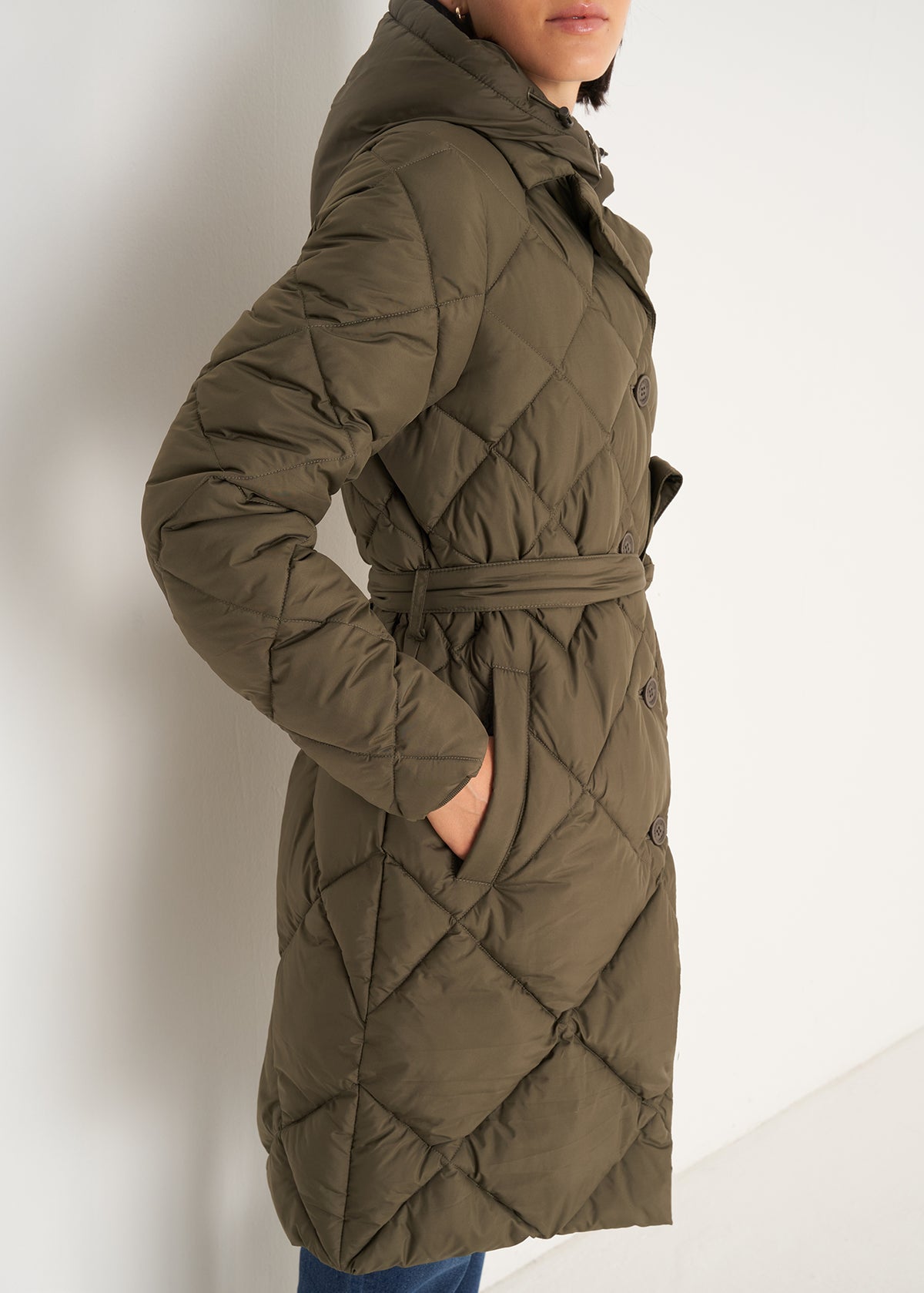 Piumino Pat trapuntato a rombi con gilet staccabil
