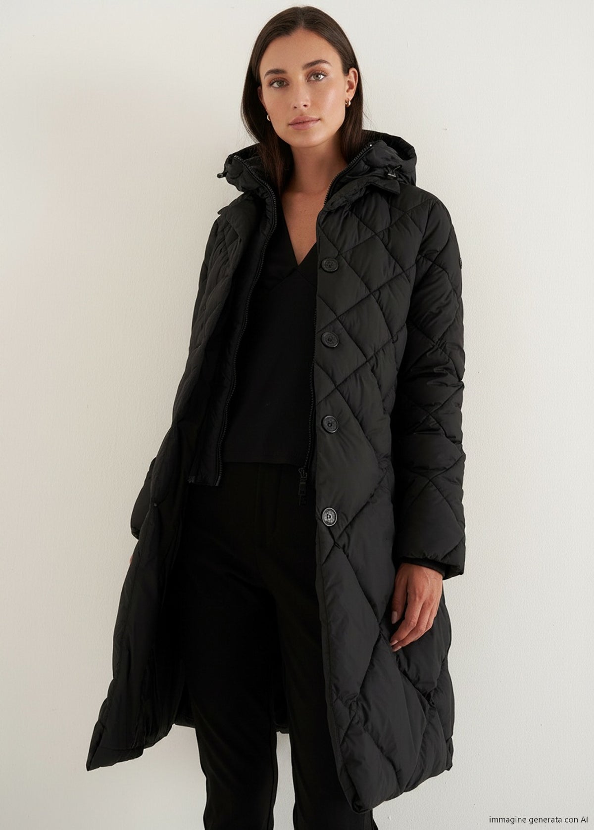 Piumino Pat trapuntato a rombi con gilet staccabil