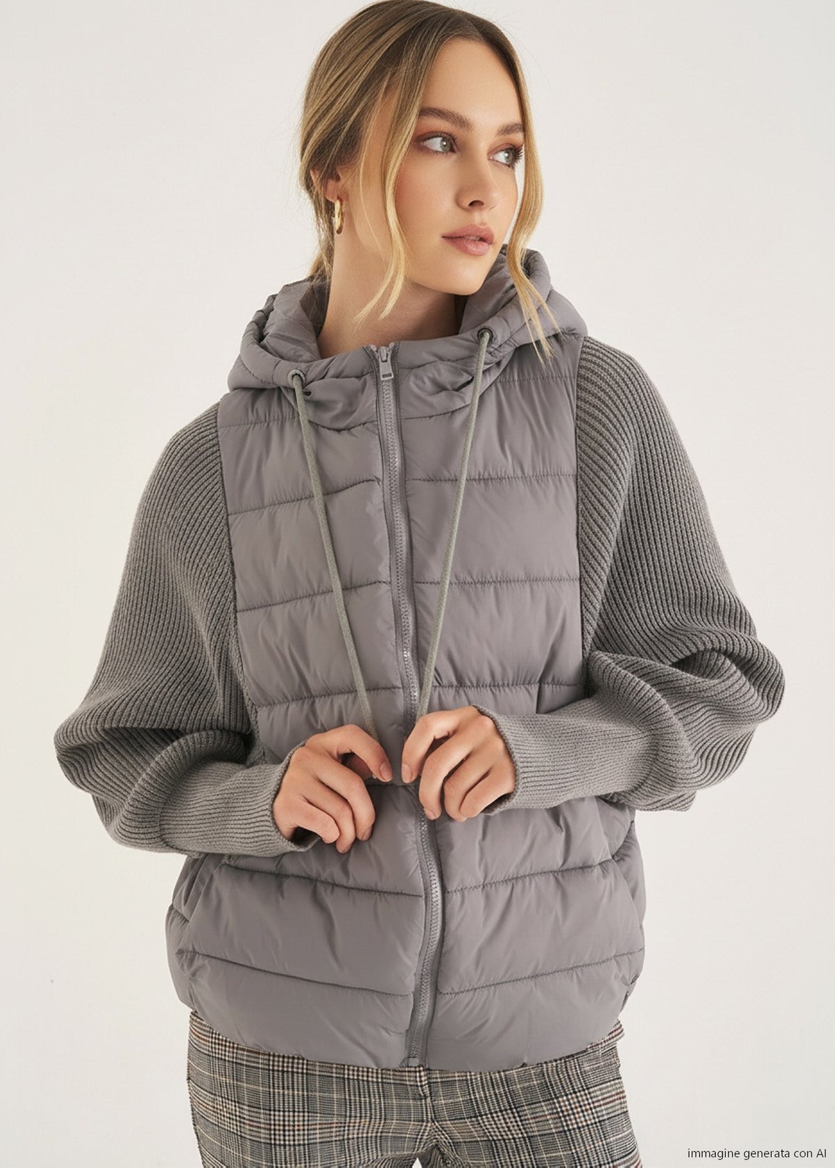 Piumino Path con maniche in maglia