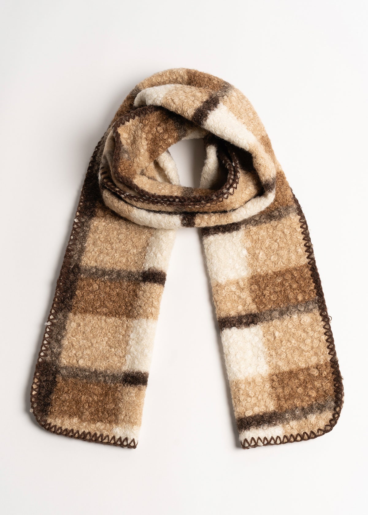 Sciarpa Shiny maxi check shearling