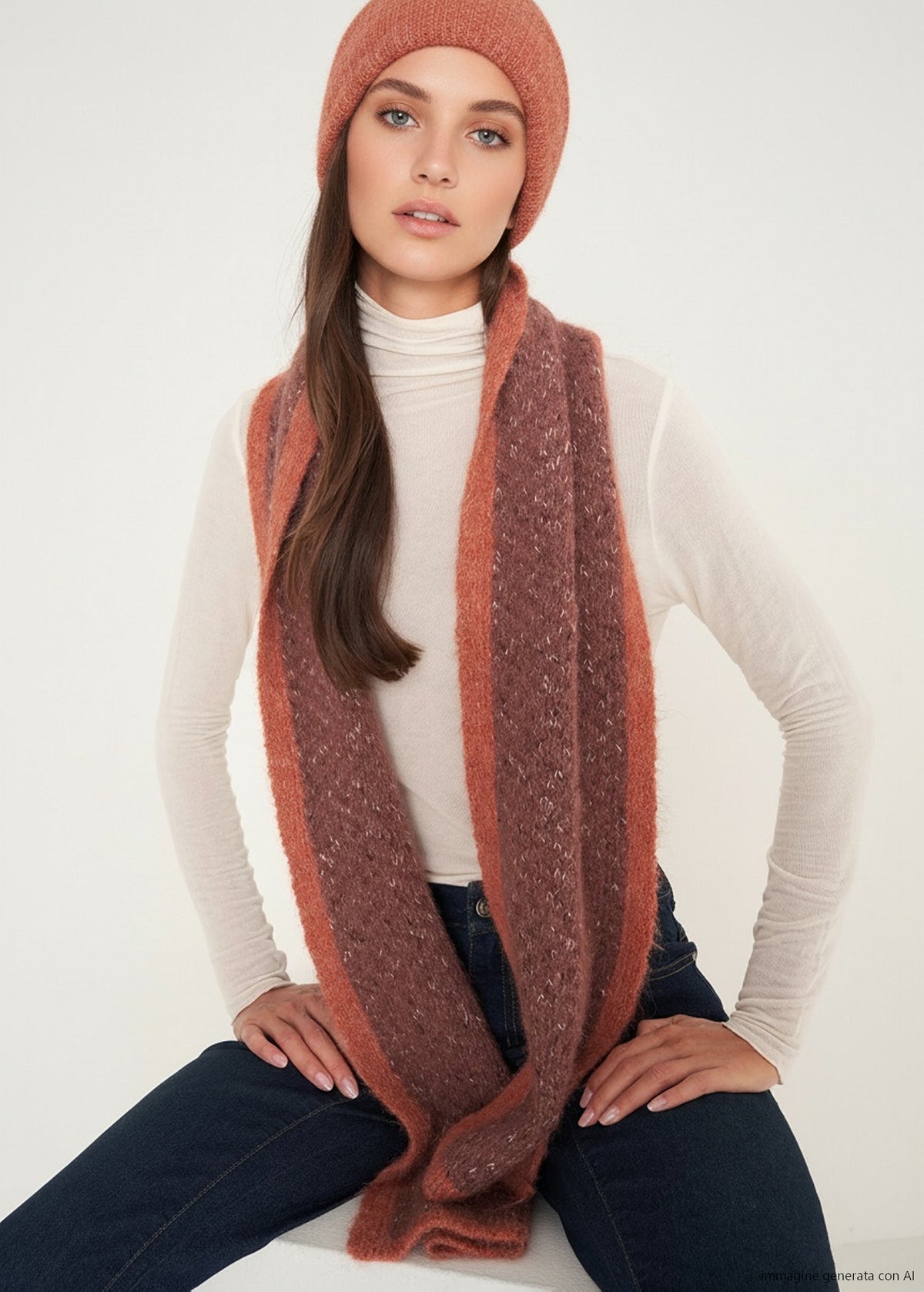 Sciarpa Sady con bordo a contrasto