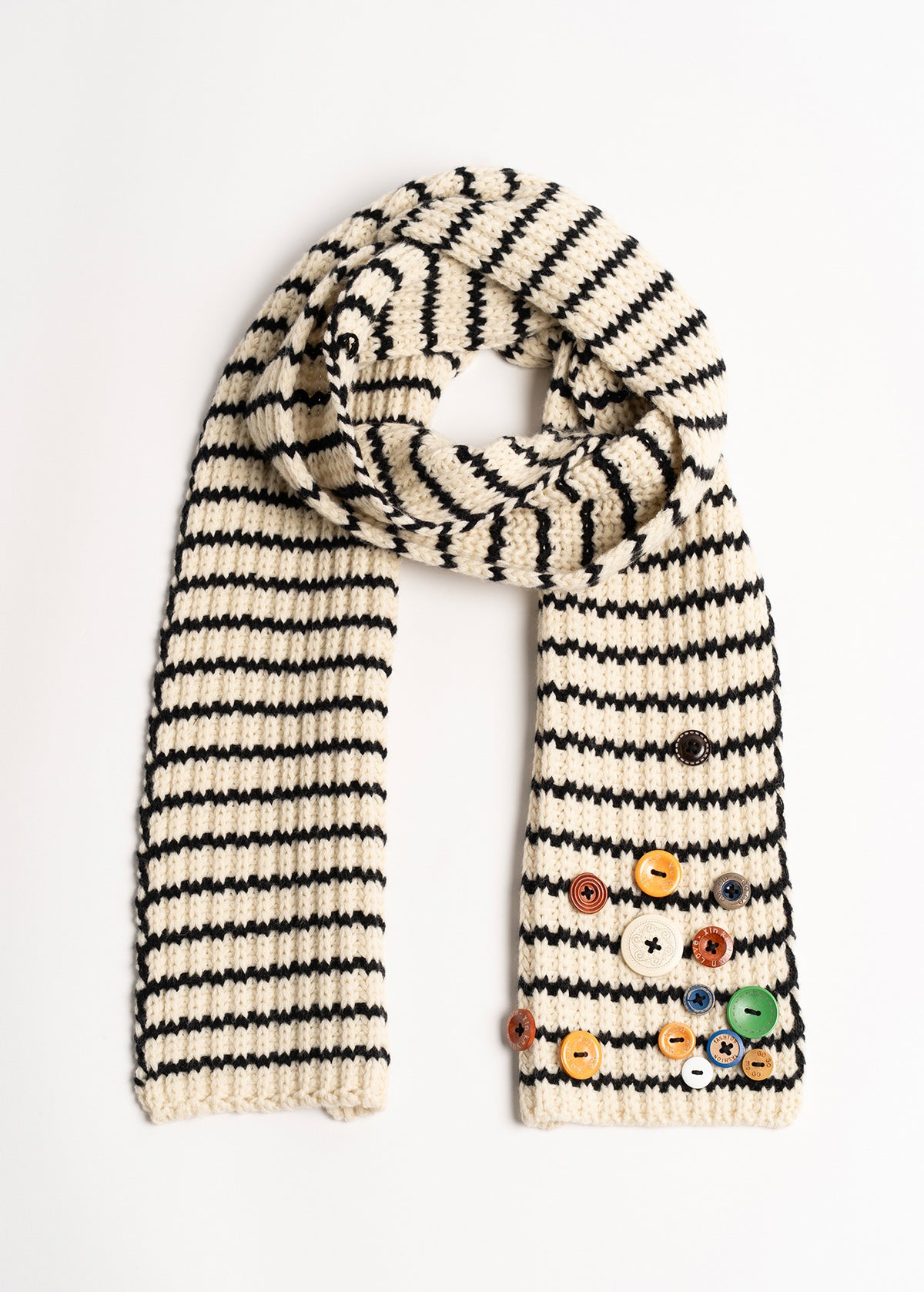Sciarpa Satin a righe con bottoni